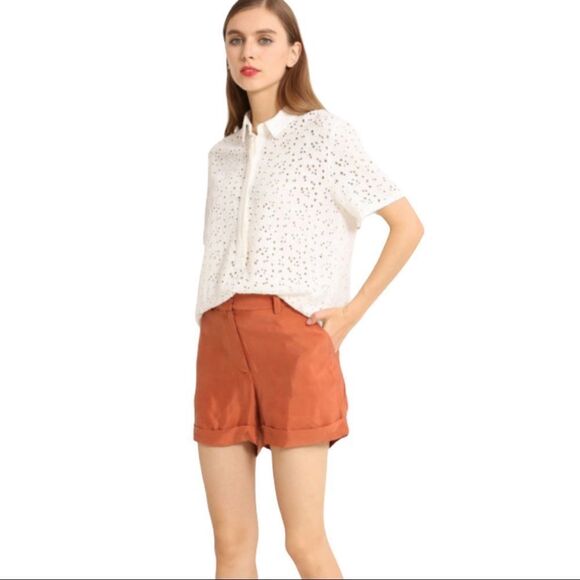 anthropologie-see U Soon Terracotta Shorts - Picture 2 of 11